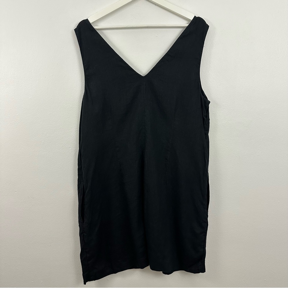 J. Crew Linen Black Sleeveless Dress Women's Size XL - Picture 2 of 4